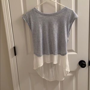 Blue and White high-low top